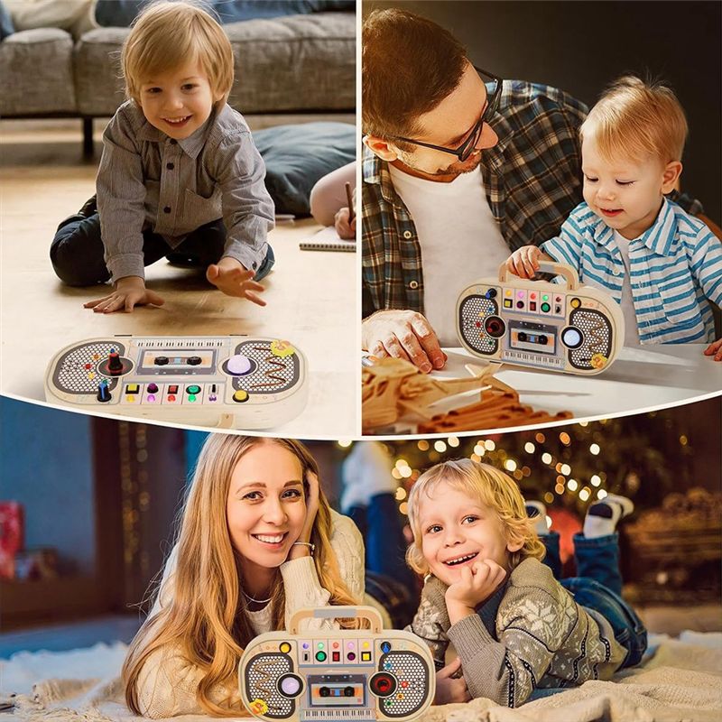 Montessori Wooden Busy Board Toddler - Pro Montessori Wooden Digital ,5 Music
