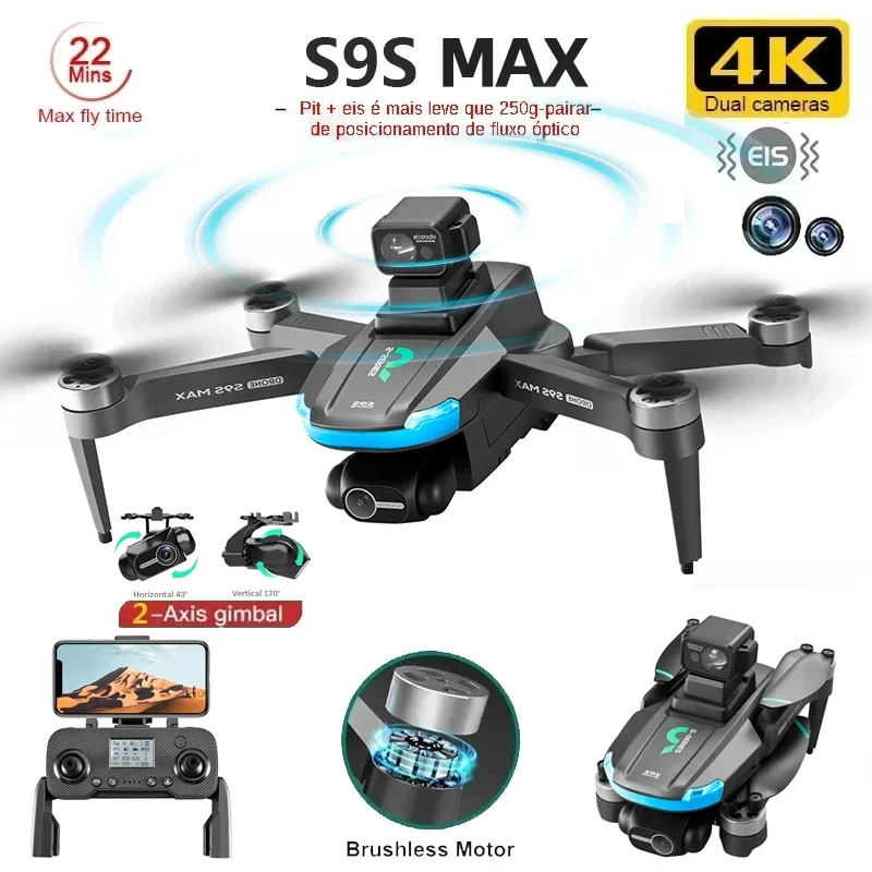 Fpv Brushless Rc Drone 4K - NEW S9S MAX MINI Drone 4K