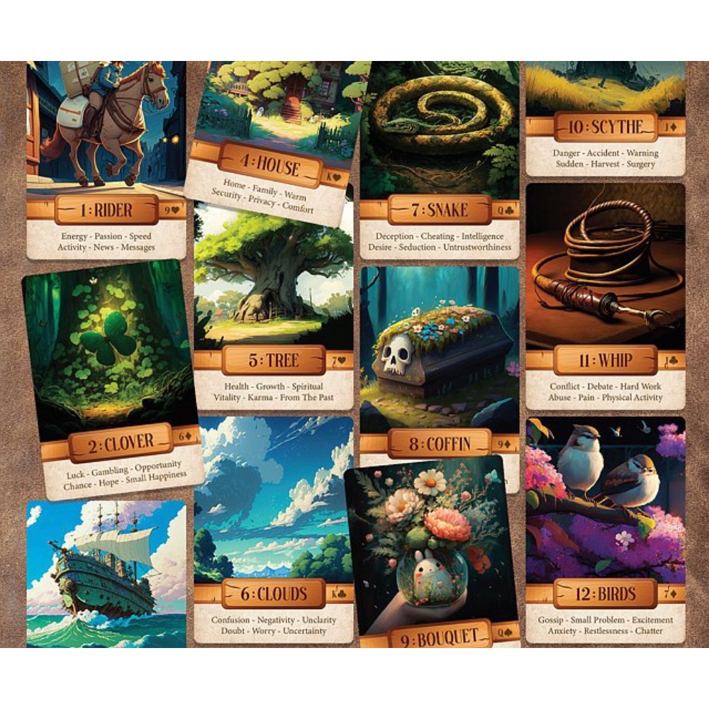 Tarot Cards Deck With Guidebook - 10.4*7.3cm Le Claire Lenormand A Unique