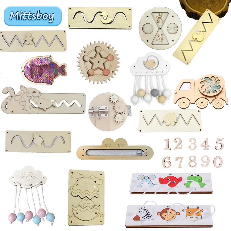 Montessori Wooden Busy Board Toddler - DIY Busy Board Montessori Educational Toys