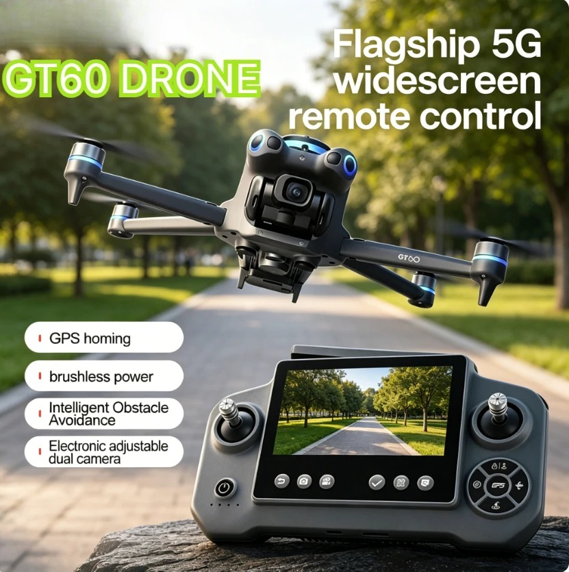 Fpv Brushless Rc Drone 4K - Original GT60 GPS Foldable RC Quadcopter