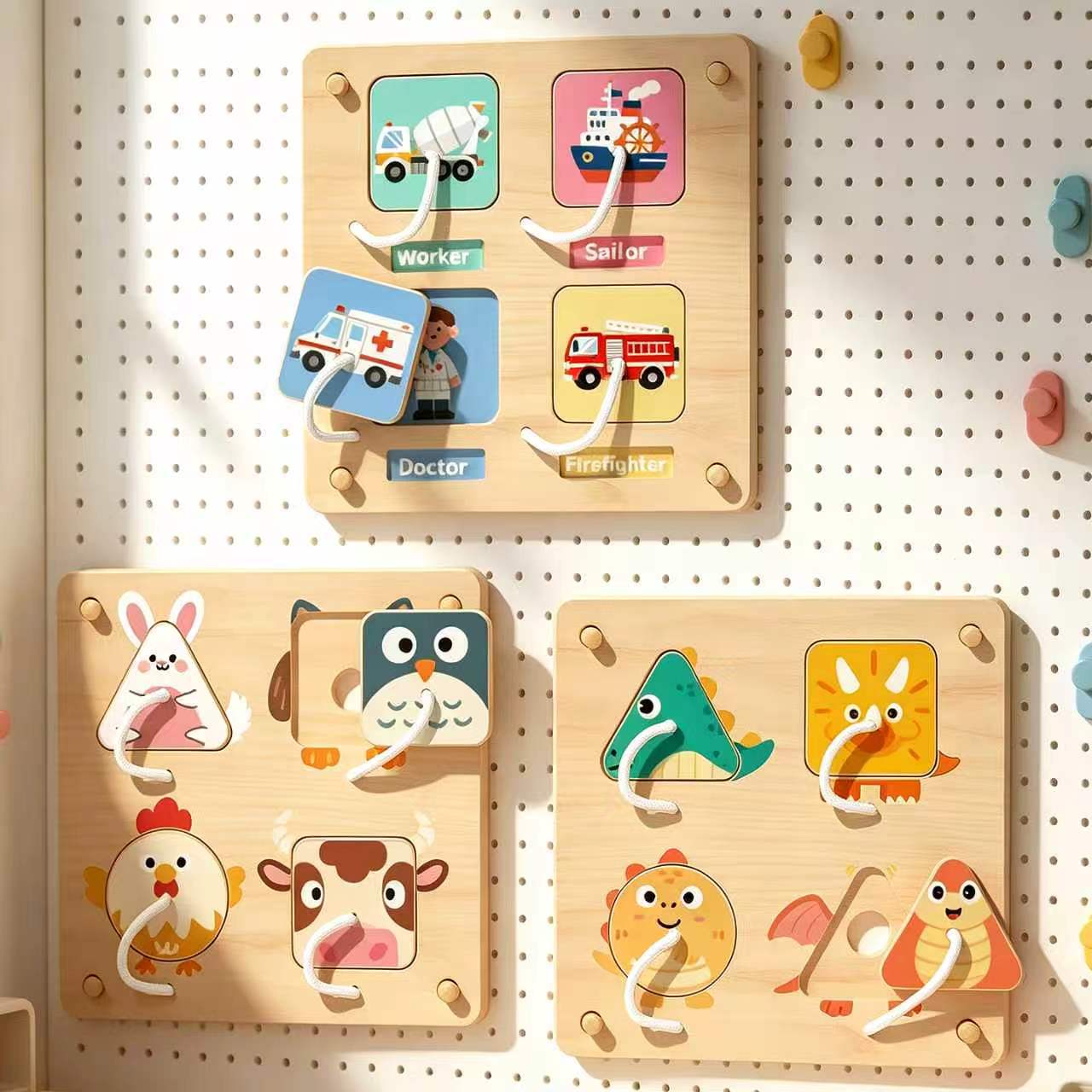 Montessori Wooden Busy Board Toddler - Montessori Wooden Busy Board DIY Accessories