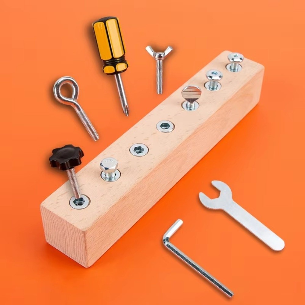New Portable Montessori Screw  - đánh giá và giá Montessori Wooden Busy Board Toddler