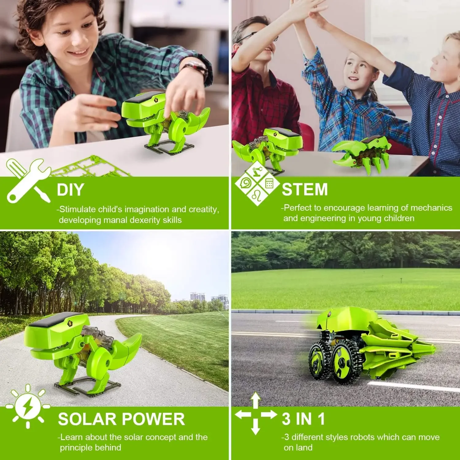 Assemble Solar Robot Kit 3 in  - đánh giá và giá Stem Solar Robot Kit For Kids