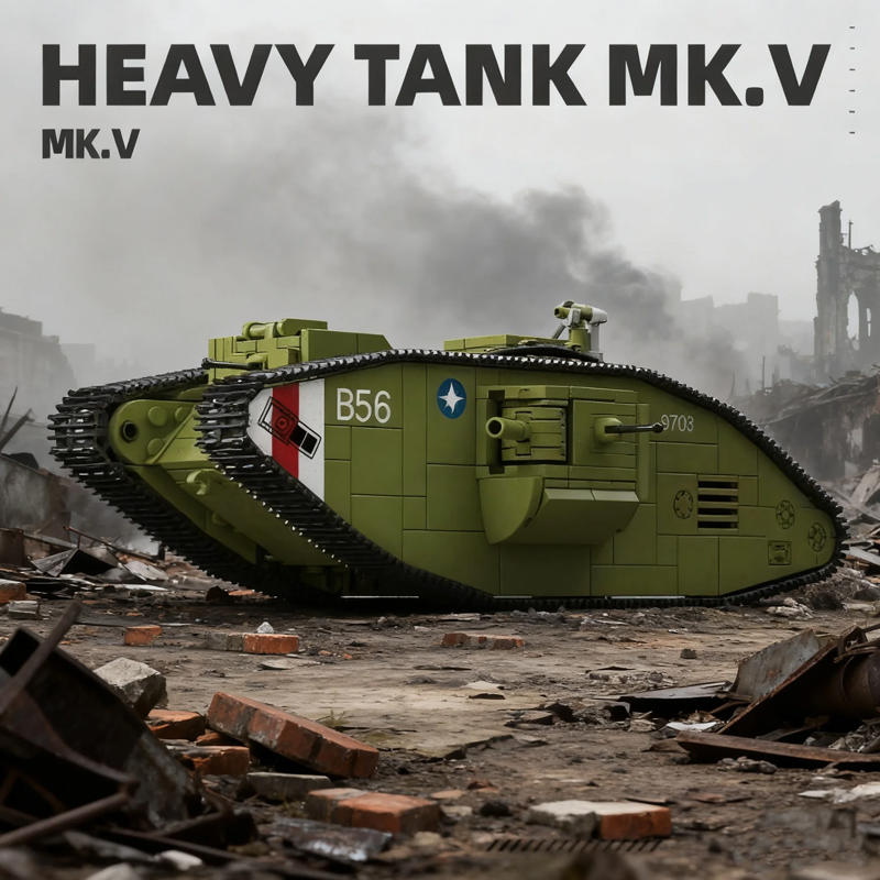 900PCS World War I Heavy Tank  - đánh giá và giá Lego Compatible Military Tank