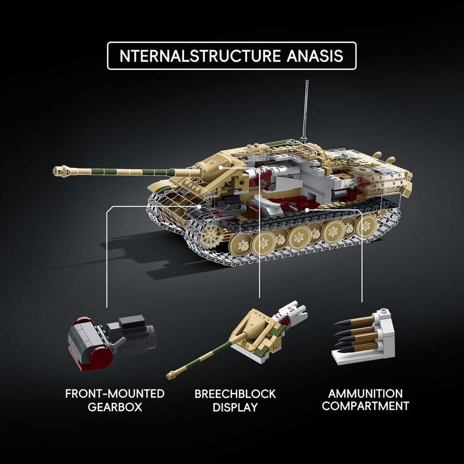 WW2 Military Jagdpanther G1 Sd - đánh giá và giá Lego Compatible Military Tank