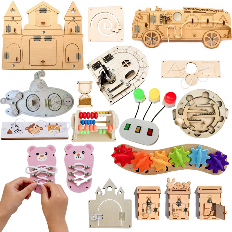 DIY Montessori Busy Board Wood - đánh giá và giá Montessori Wooden Busy Board Toddler