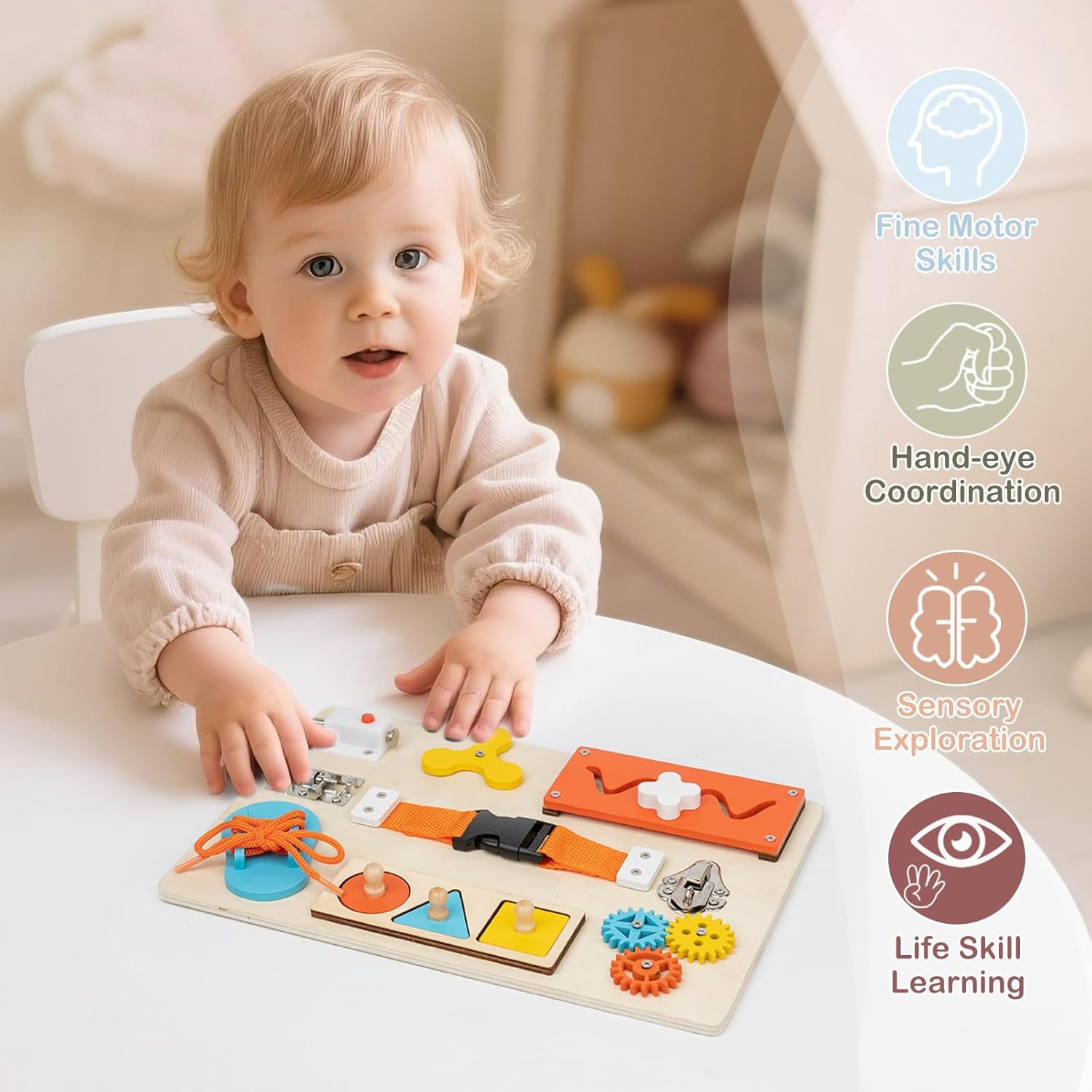 Montessori Busy Board for Todd - đánh giá và giá Montessori Wooden Busy Board Toddler