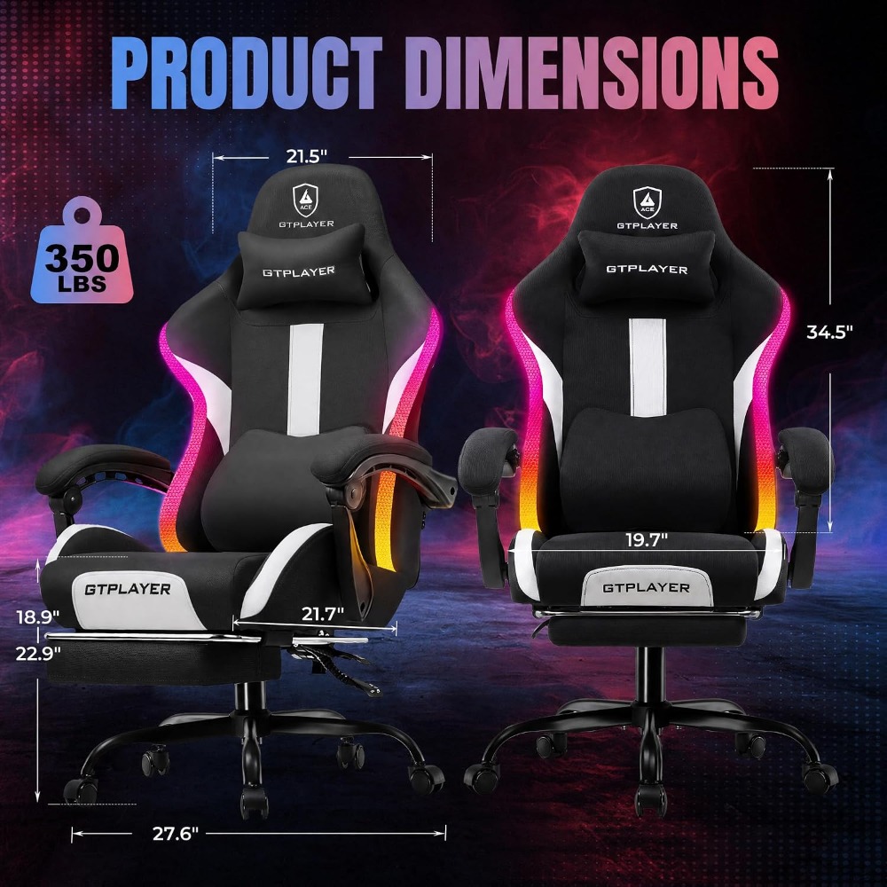 RGB Gaming Chair with Footrest - đánh giá và giá Video Games