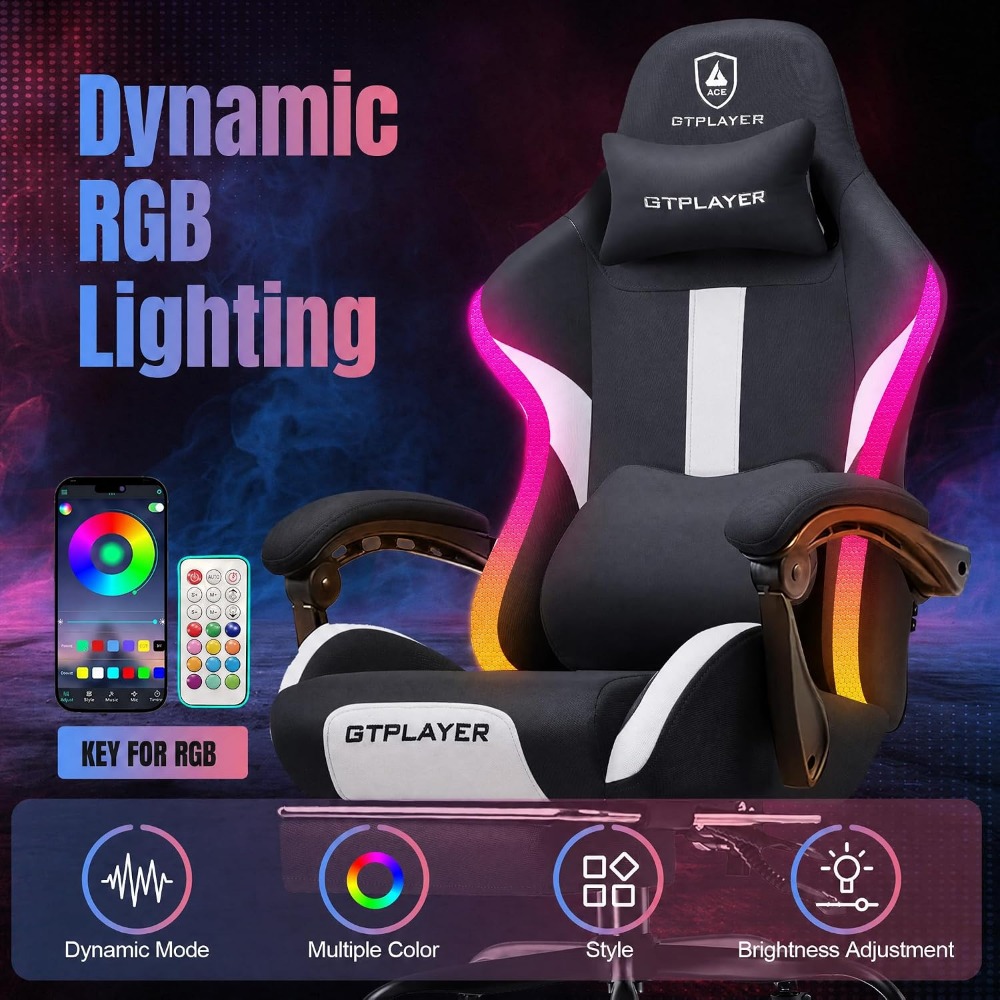 RGB Gaming Chair with Footrest - đánh giá và giá Video Games