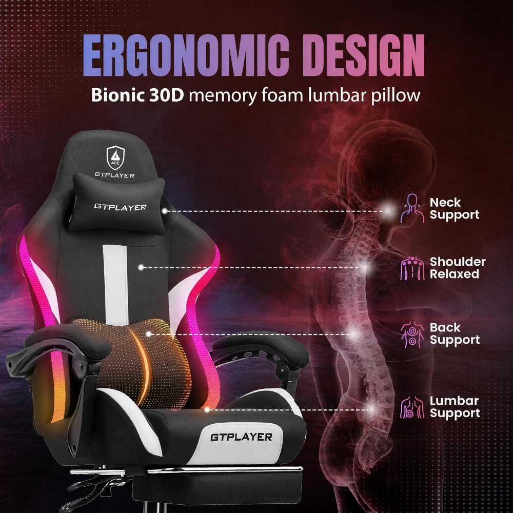 RGB Gaming Chair with Footrest - đánh giá và giá Video Games