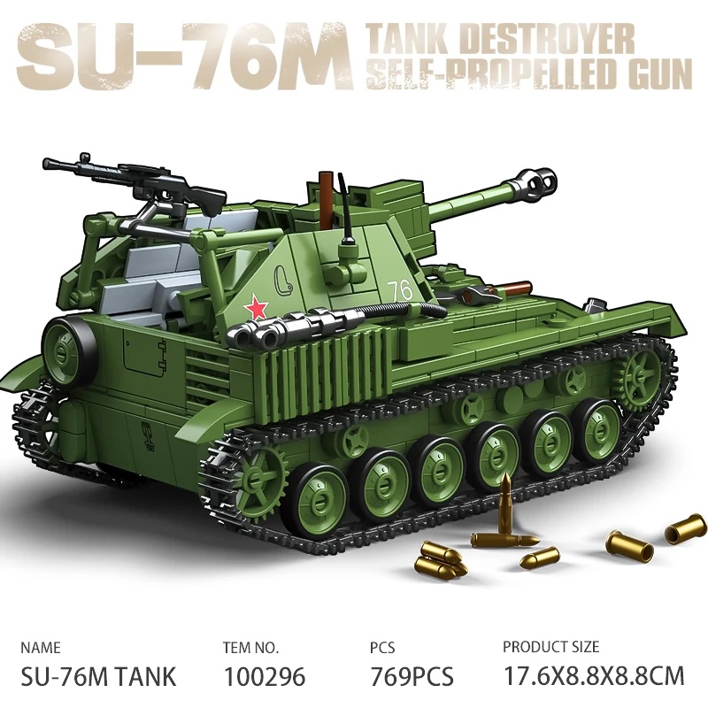 The Soviet SU-76M Tank Destroy - đánh giá và giá Lego Compatible Military Tank