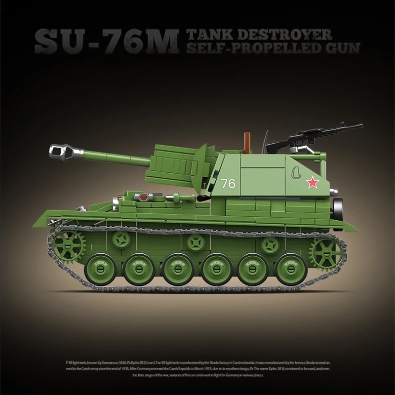 The Soviet SU-76M Tank Destroy - đánh giá và giá Lego Compatible Military Tank