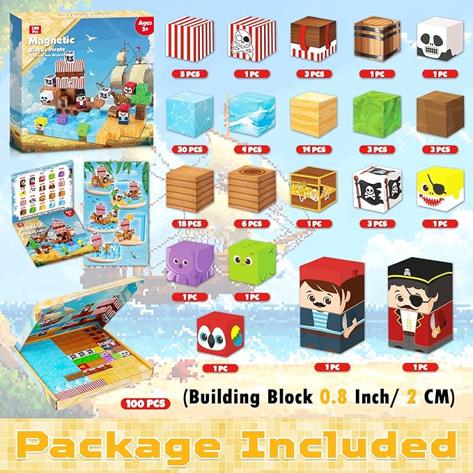 Magnetic Blocks - 100Pcs Build - đánh giá và giá Magnetic Building Tiles Set 100Pcs